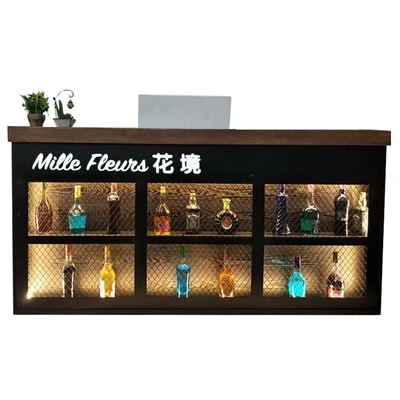 

Industrial Style bar Counter Retro Cashier Shop Beauty Salon Counter Reception Desk