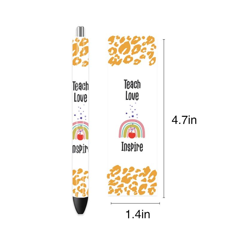 ペン用の粘着性転写,パーソナライズされたシート,uv dtf penラップ,洗える,DIY, 1.4*4.5 in