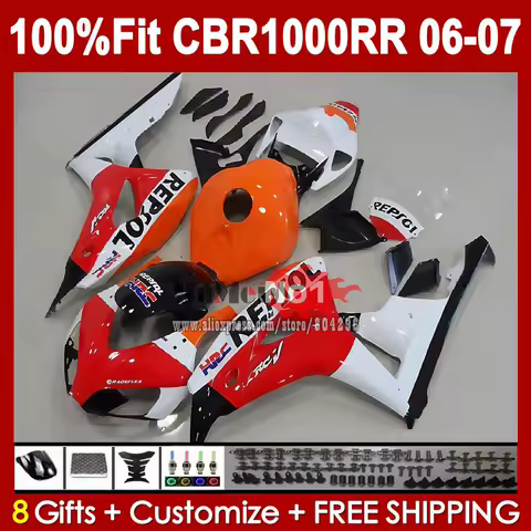 Repsol red Injection Fairing For HONDA CBR 1000RR CBR1000 CC 1000CC 42JK.4 CBR1000RR CBR 1000 RR 06 07 2006 2007 OEM Body Kit