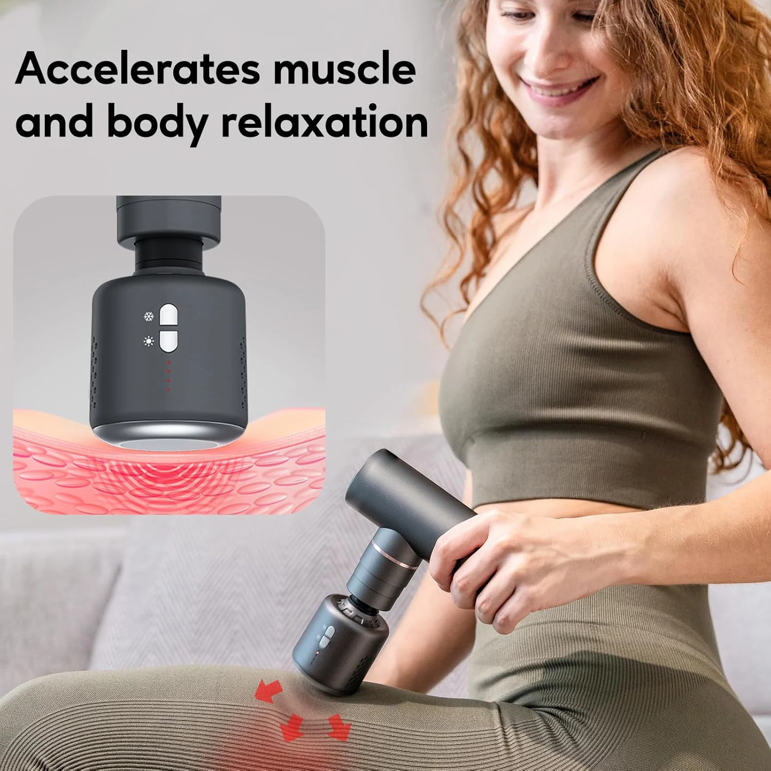 Mini Muscle Massage Gun with Special Heating&Cooling Massaging Head view 3