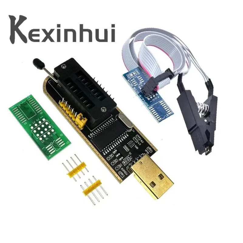 CH341A 24 25 Series EEPROM Flash BIOS USB Programmer Module + SOIC8 SOP8 Test Clip For EEPROM 93CXX / 25CXX / 24CXX DIY KIT