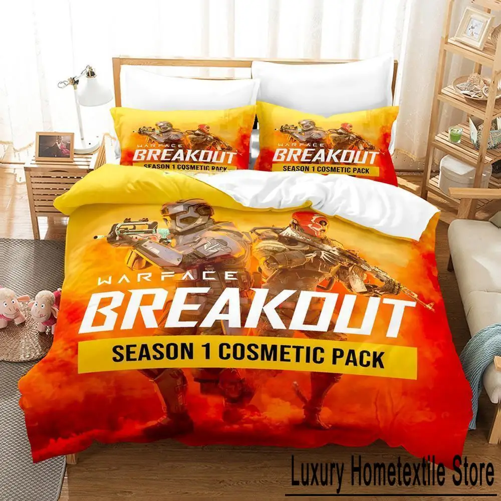 New Warface Breakout Bedding Set Single Twin Full Queen King Size Bed Set Adult Kid Bedroom Duvet cover Sets Anime Bed Sheet Set