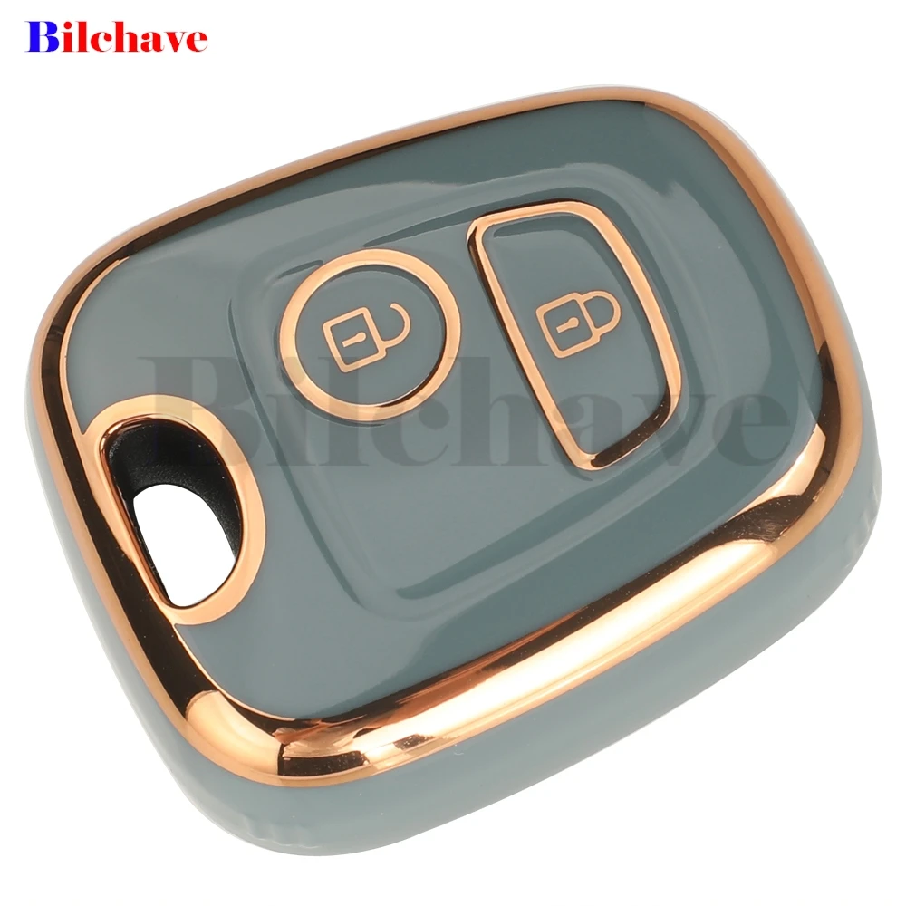 jingyuqin TPU Car Key Case 2 Buttons For Peugeot 106 107 206 207 307 Citroen C1 C2 C3 C4 XSARA PICASSO Toyota AYGO Protector