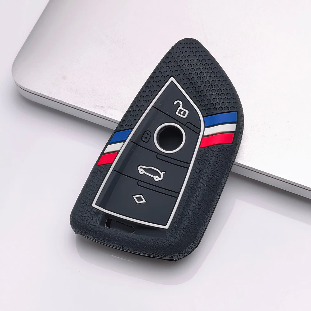 Silicone Remote Car Keychain Holder Key Case Cover for BMW F48 F46 F10 F20 F30 X1 X2 X3 X4 X5 X6 Z4 1 2 3 4 5 6 7 Serie 7 Wallet - view 2