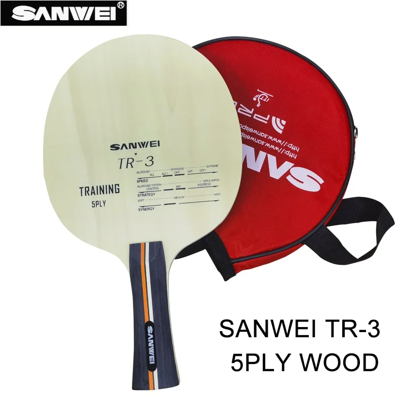 SANWEI TR-3 Table Tennis Blade Elastic 5-PLY Wood Offensive Ping Pong Blade Medium Soft with Good Control