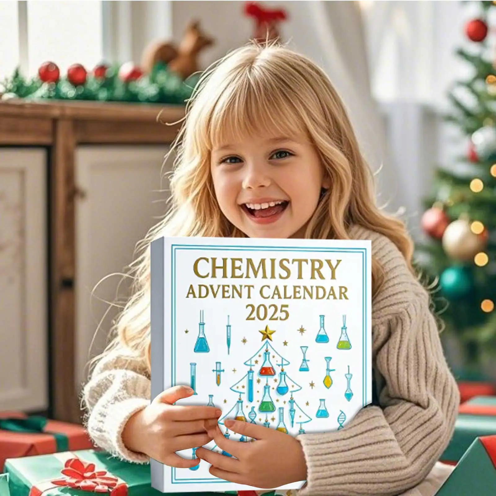 Mini minuterie calendrier de l'avent de chimie 2025 24 jours ornements de chimie calendrier de compte à rebours de noël chemistrys amusants la minuterie