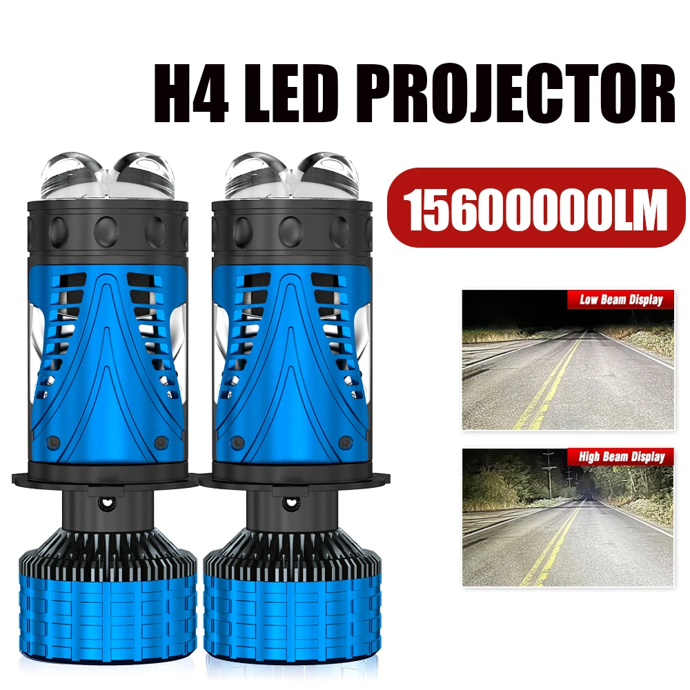 8800W H4 LED Mini Projector Lens 6500K High Low Beam H4 Solenoid Turbo Fan Auto Headlamp Super Bright 12V For Car/Motorcycle