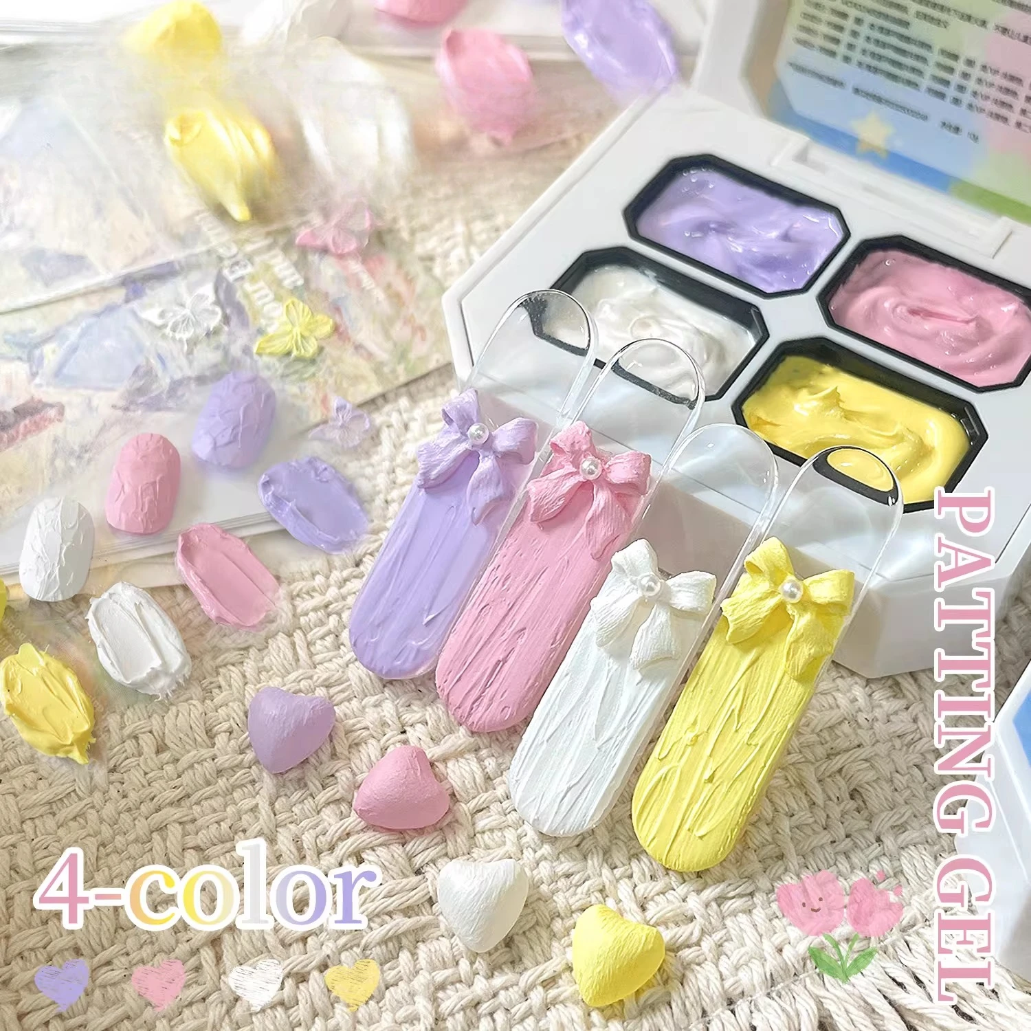 4Grids Macaron Carved Oil Paintting Gel Nail Polish DIY UV LED Gel Varnish 3D Modeling Sculpture Gel Lacquer For Nail Art Design