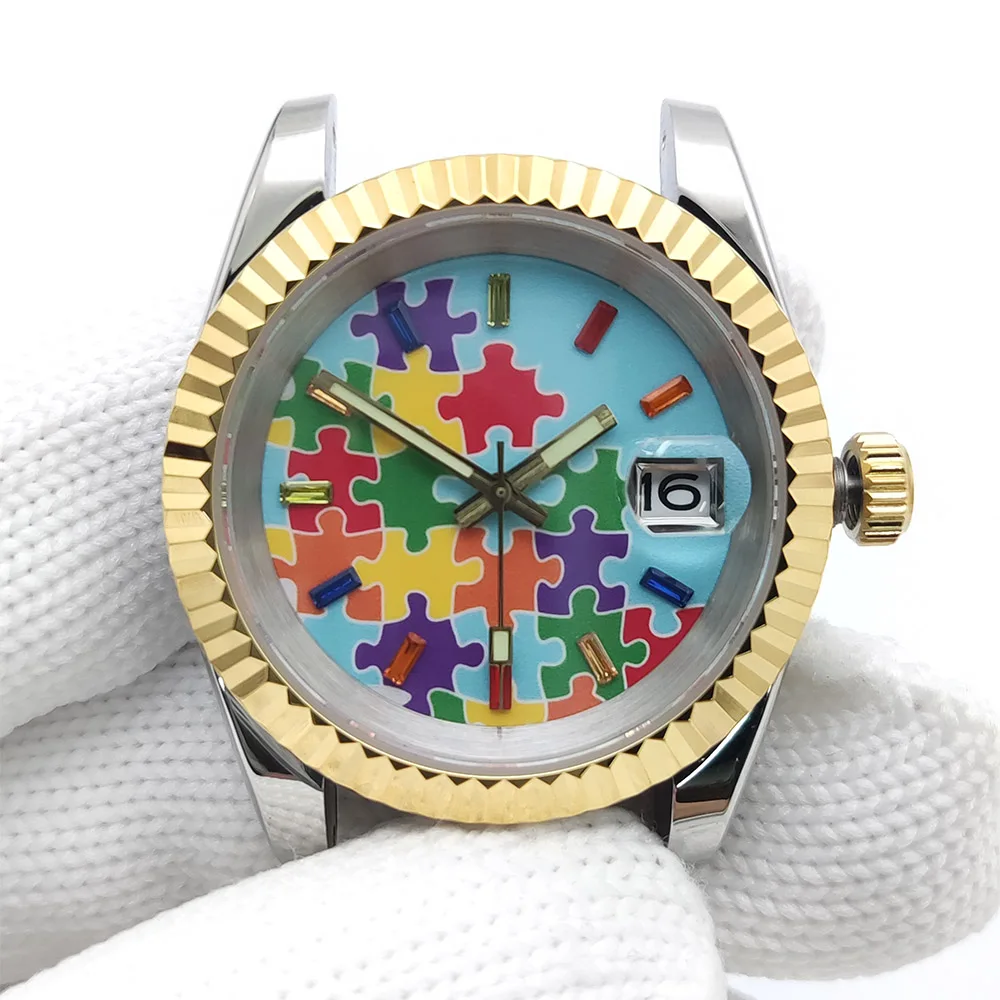 

2025 Men Automatic Watch 39mm Multi-coloured Dial Dark Diving 5Bar Waterproof Luminous Sapphire Mirror with NH35 movement date