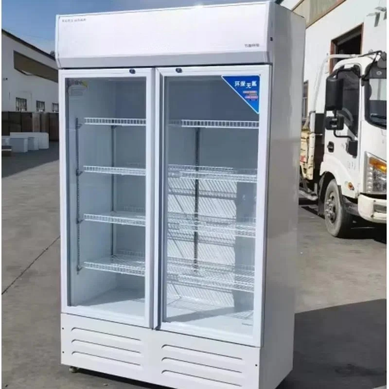 For D 680L Commercial Two-Door Display Refrigerator Wine and Beverage Cooler for Supermarkets Bars to Keep Fresh Cold