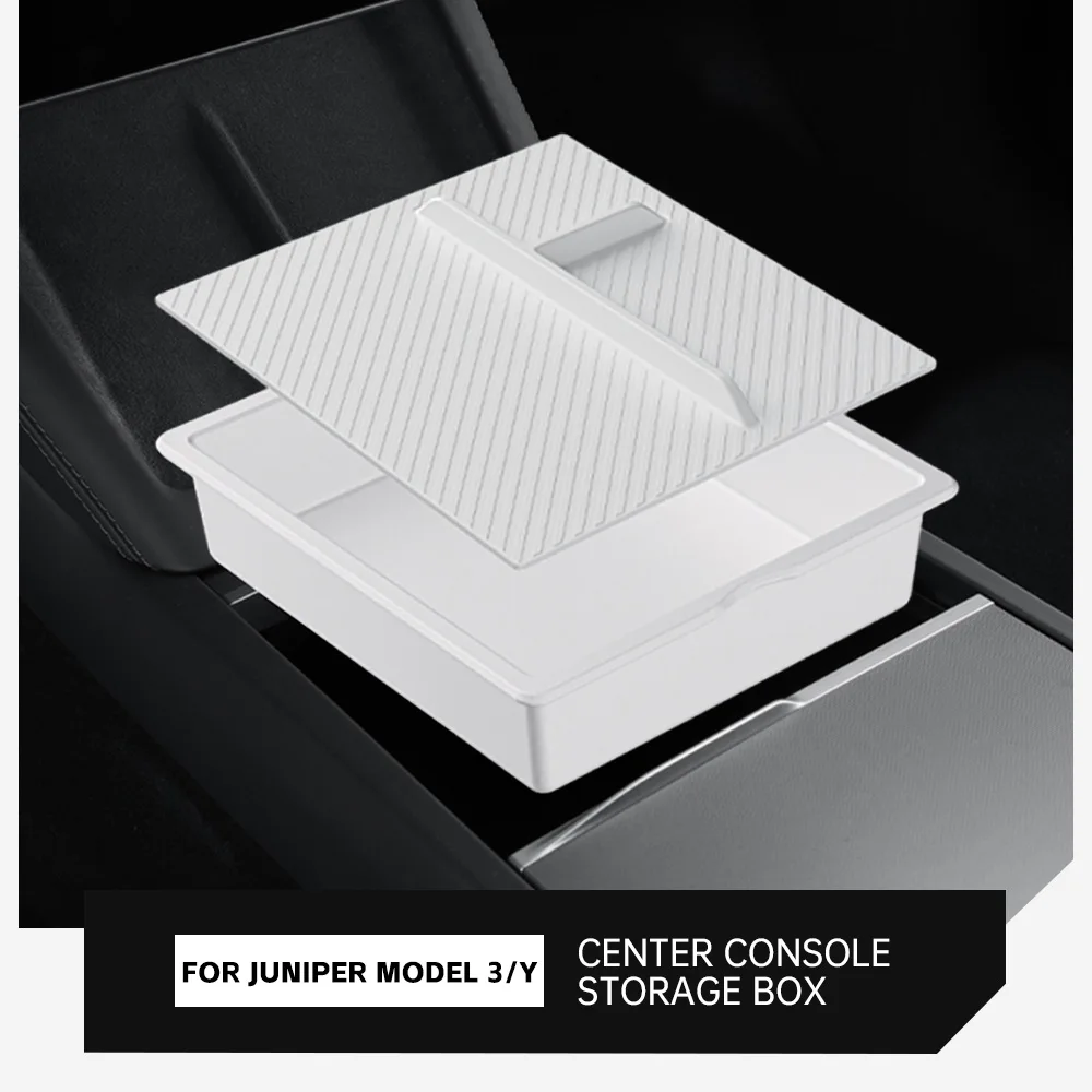 

For Tesla Model Y Model 3 Armrest Storage Box, Center Console Organizer for Tesla 3 Highland 2024-2026 Model Y 2025 2026 Juniper