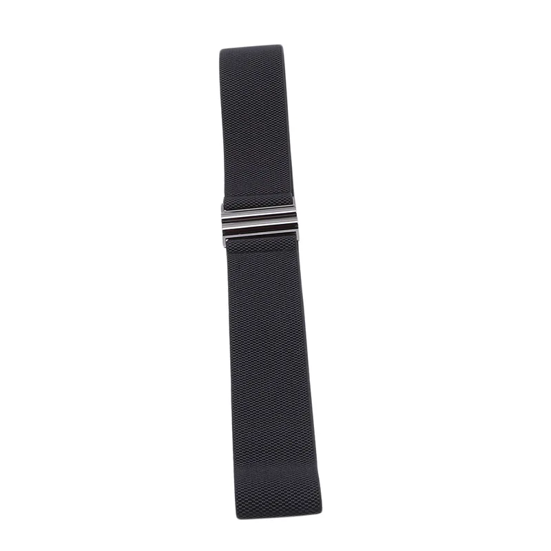 Cinturones anchos de banda elástica para mujer, cinturón de cintura de abrigo de plumón Simple, hebilla femenina, correa negra, accesorios de decoración de vestido