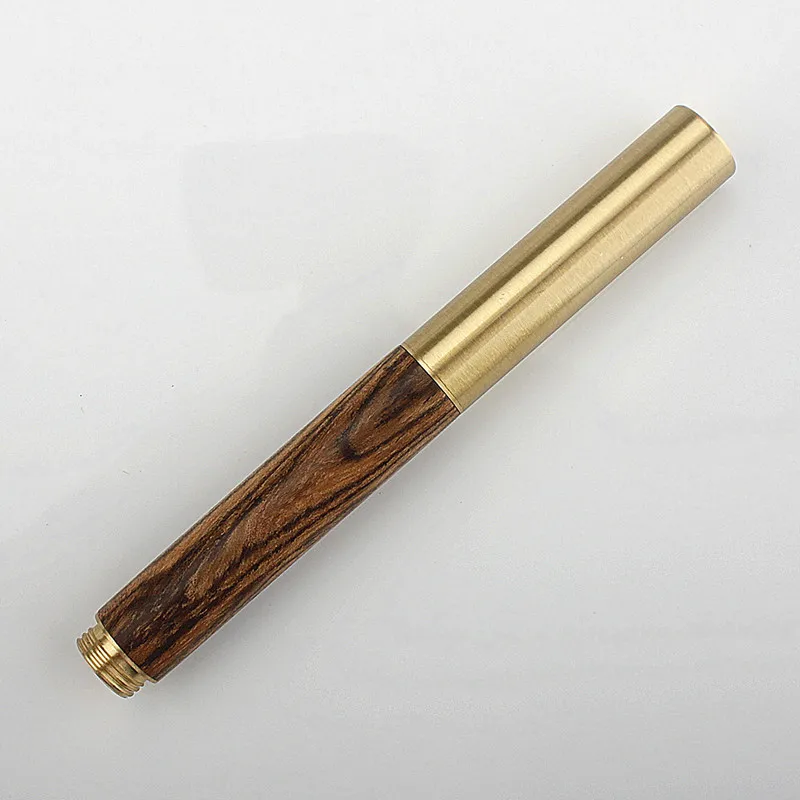 Brass +Wooden Pocket Fountain Pen  F 0.5MM Nib No Clip Pen Stationery Business Writing Gifts School Supplies Cute Ink Pens - view 6