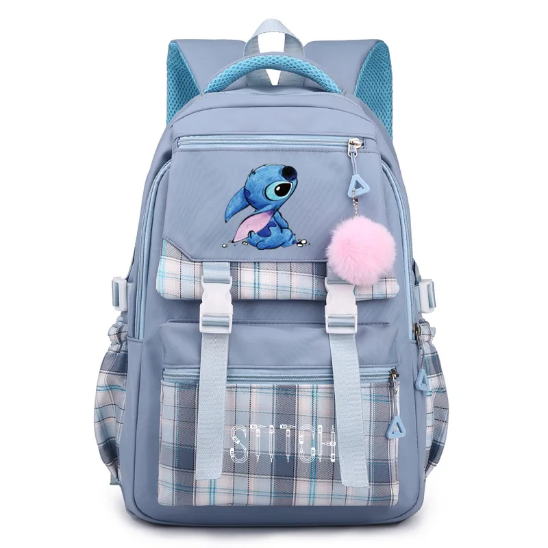 MINISO-Mochila de Stitch para mujer, morral escolar para estudiantes y adolescentes, bolsas de libros para niño y niña, Mochila escolar Kawaii