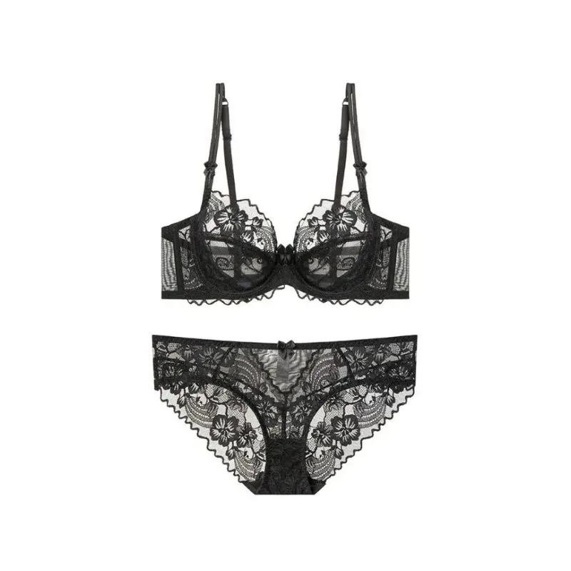 French Lace Bra Small Boobs, Wirefree Bralette Ultra Thin, Light Support Traceless Bra Women White Lingerie Sensual Set MOYISU