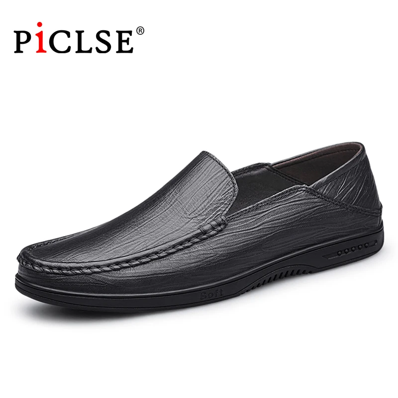 

PICLSE Luxury Brand Genuine Leather Shoes Men Loafers Comfortable Casual Shoes Men Driving Shoes Moccasins Men Flats Shoes