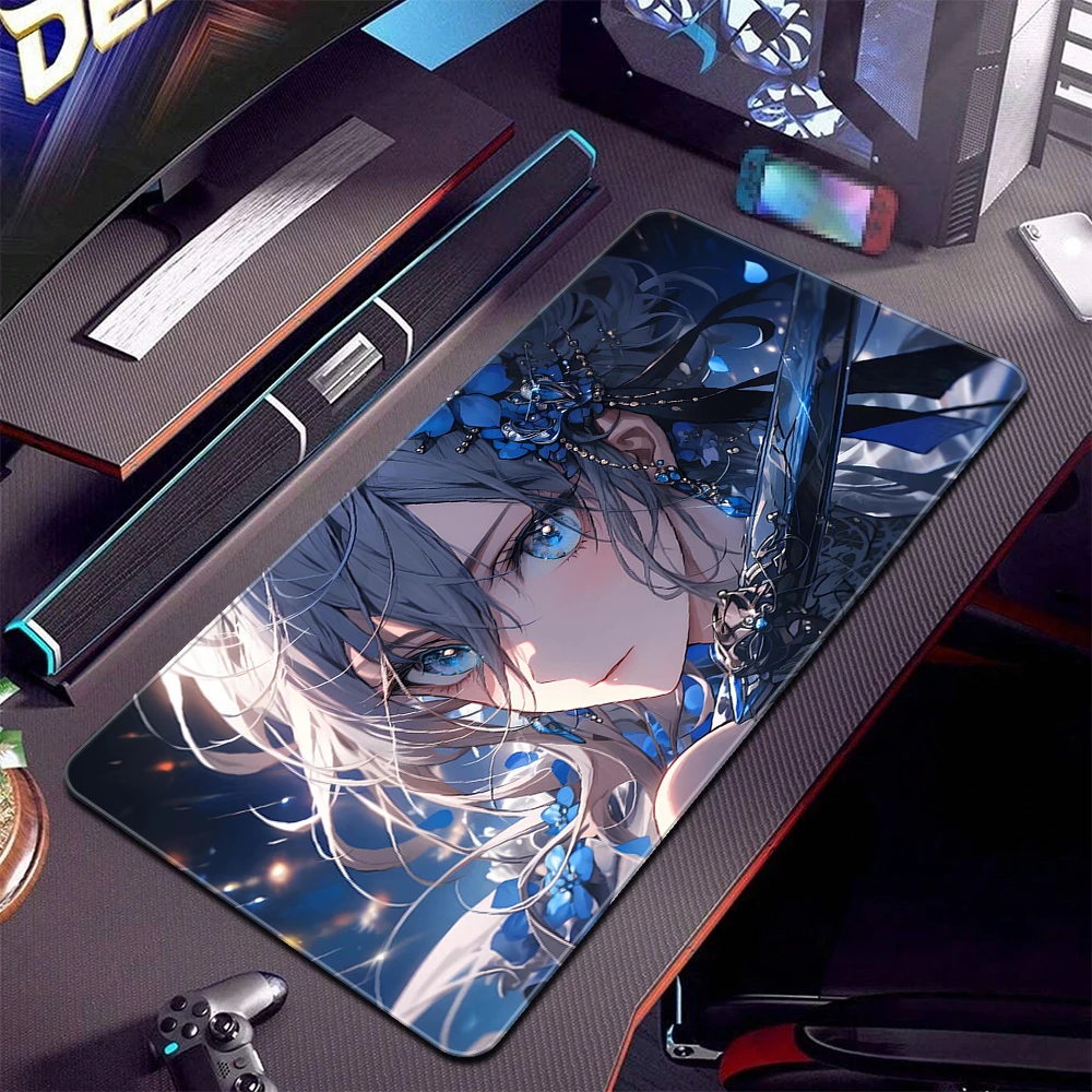 

Gamer Mouse Pad Anime Non-Slip Large Mousepad XXL Locking Edge Computer Mouse Mat PC Gaming Accessories Rubber Keyboard Pad