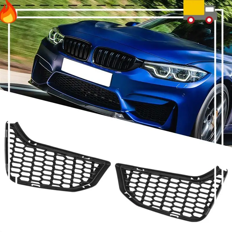 

1Pair Front Bumper Lower Grille Cover For BMW M3 F80 F82 F83 2016-2019 51118054301 51118054302 Ventilation Mesh Trim