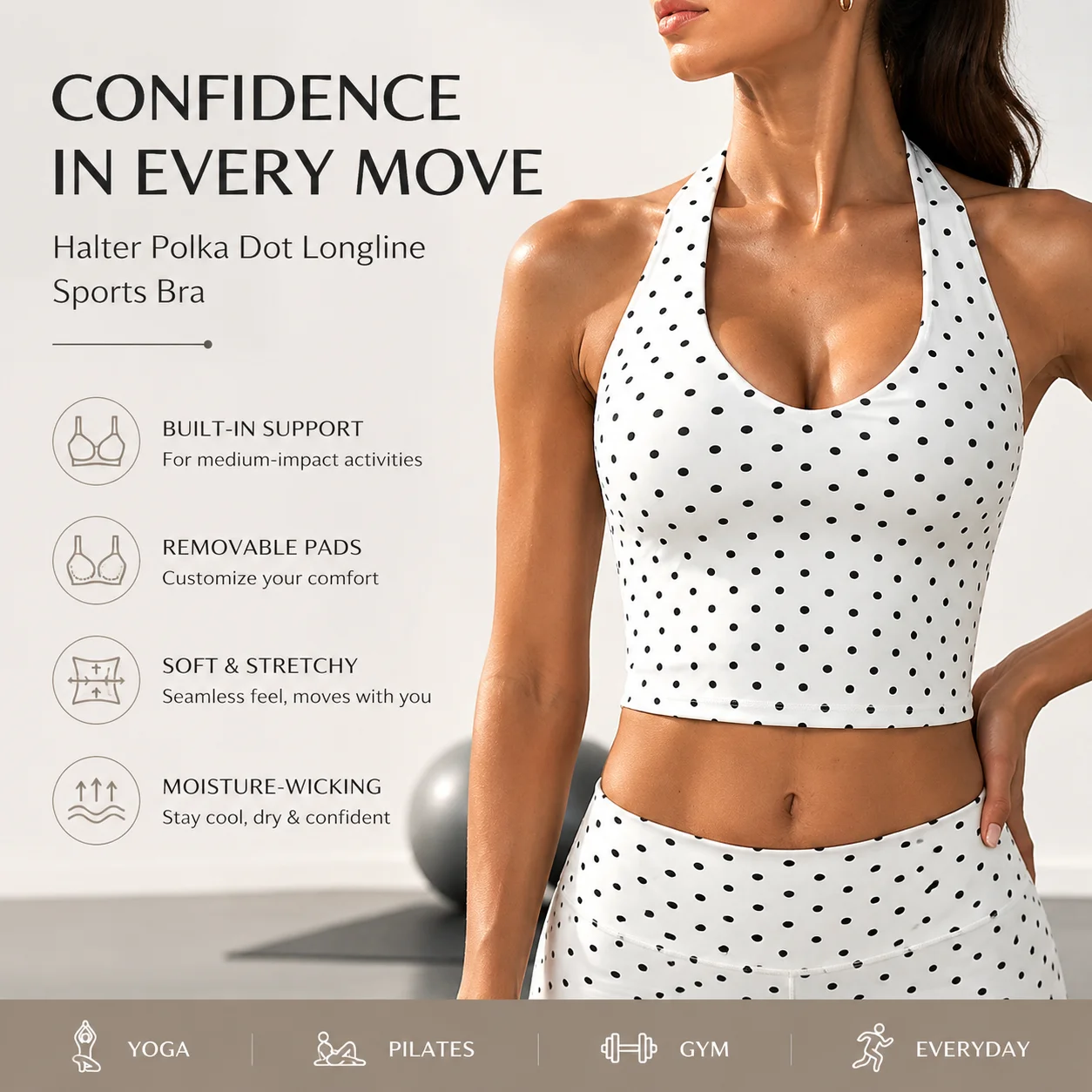 Women's Halter Polka Dot Longl - T Shirt Bra Seamless review and price