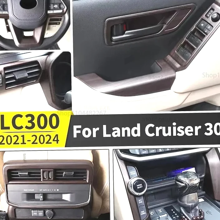 

Для Toyota Land Cruiser 300 2021-2024 Высокая конфигурация текстуры персикового дерева Интерьерные аксессуары LC300 Модернизированная модификация