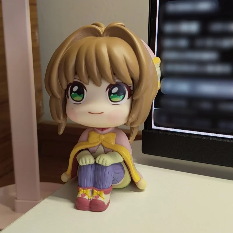Sitting Posture Sakura Kinomoto Cerberus Anime Cardcaptor Sakura About 10Cm Desk Top Decorative Ornaments Friend's Birthday Gift