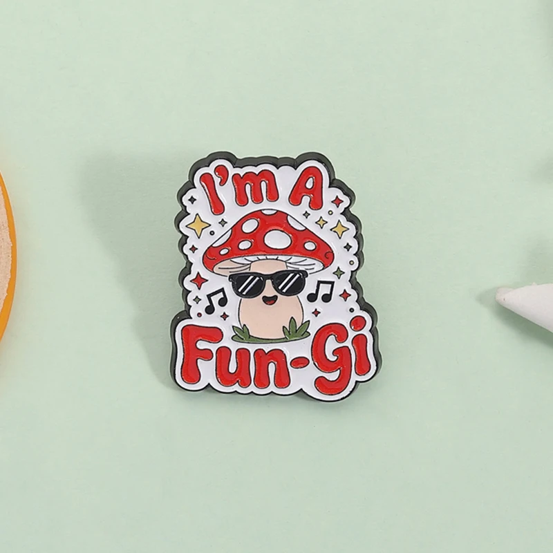 

Funny Mushroom with Sunglasses Enamel Pin I'm A Fungi Pun Brooch Lapel Badge Fashion Jewelry Accessories Gift for Friends