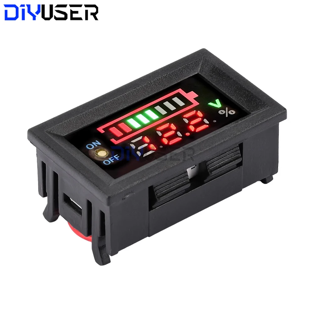 12 فولت بطارية الرصاص الحمضية 3S 12.6 فولت بطارية ليثيوم حزمة الجهد شاشة ديجيتال متر عرض الطاقة للكشف عن مفتاح نطاق الطاقة #6