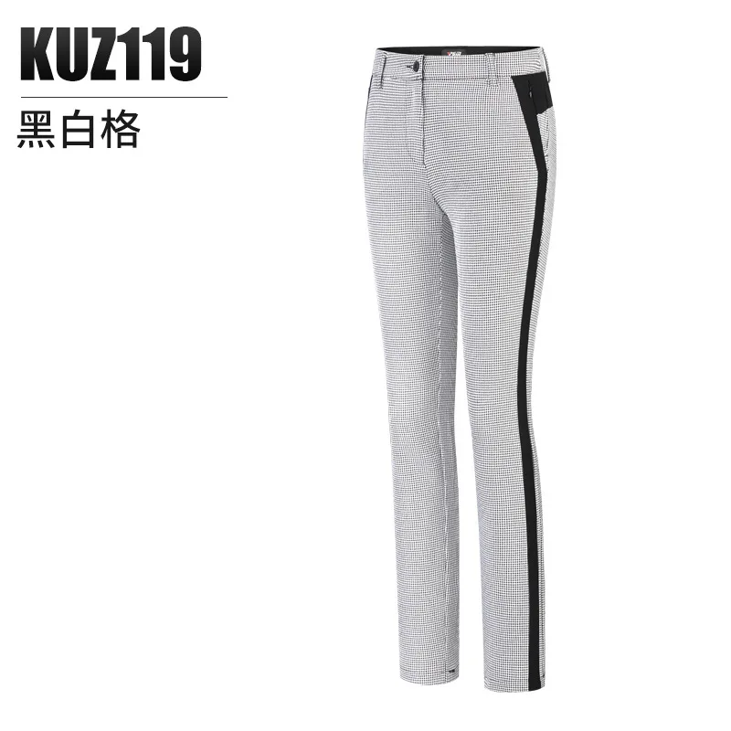 PGM Autumn Golf Clothing Women Plaid Pants Winter Sports Trousers Women\'s Slim Warm Sweatpant High Waist Can Put Golf Tee KUZ119