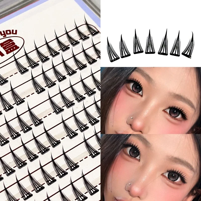 Mixiaohe Klebefreie Dünne Wimpern 4 Stile Transparente Leichte Definierte Wimpernbüschel Kamera-Ready für Leichtes & Auffälliges Make-up – Detail 6
