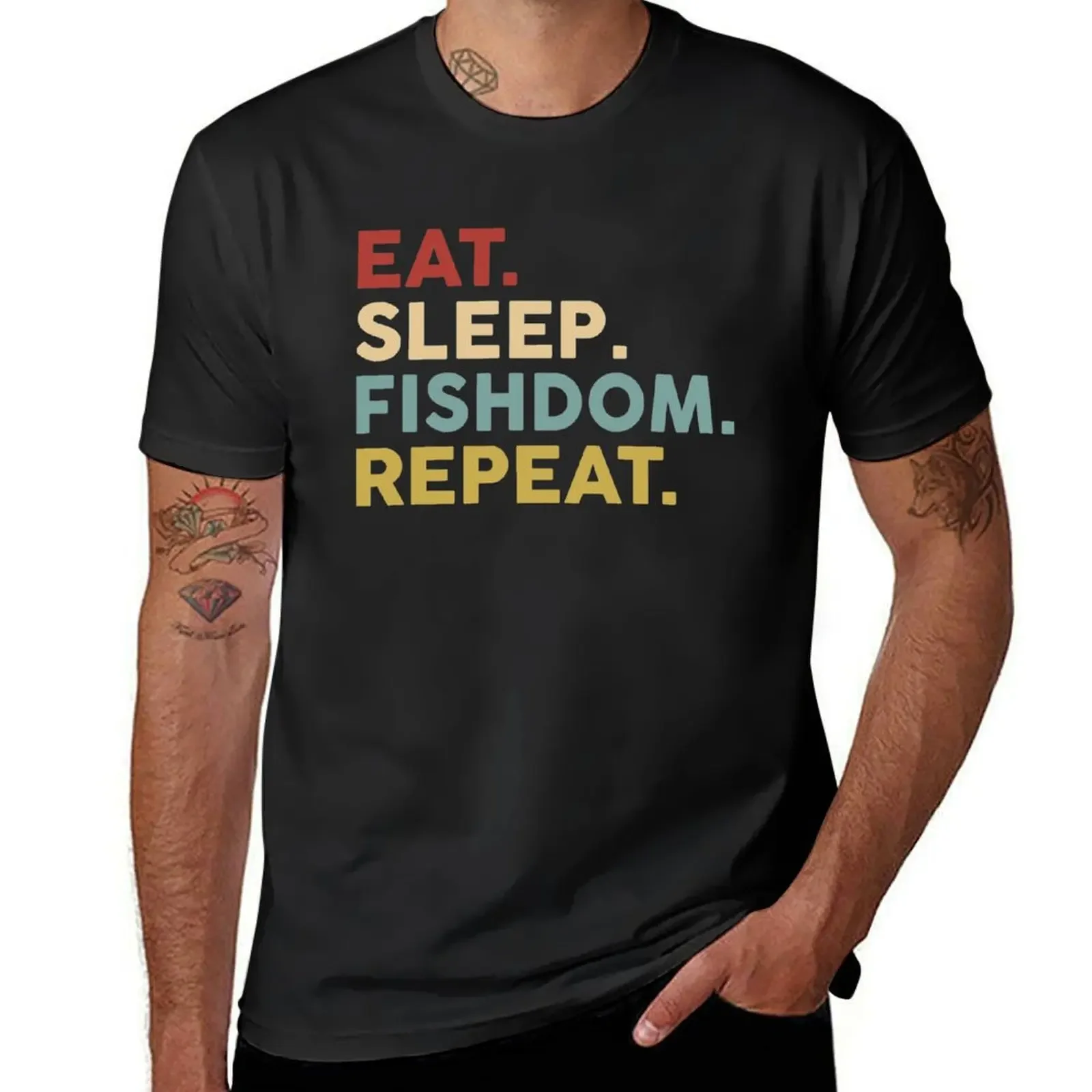 

Eat sleep Fishdom repeat, funny gift T-Shirt vintage anime shirt customizeds Blouse shirts graphic tee mens clothing