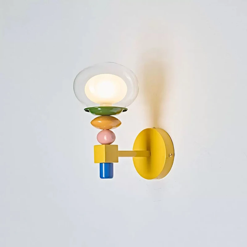 French Cream Style Children's Room Bedside Wall Lights LED Light Luxury Colorful Memphis Baby Room Boy Girl Bedroom Wall Lamps