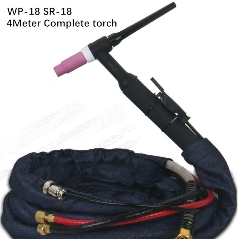 

WP-18 Water cooled TIG Argon Arc Welding Torch M16 Nut Stainless Steel Circulating Water Arc Welding Bold Copper Cable 4METER