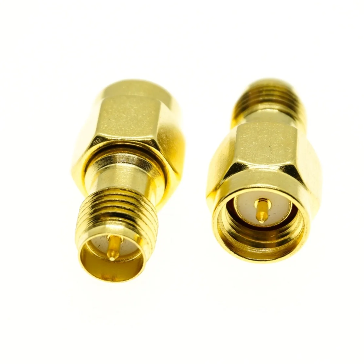 2pcs RP-SMA female jack to SMA male plug Connector Mount Connector RF Coaxial Adapter