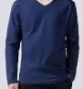 Spring Autumn Cotton V-Neck T-Shirt Men Long SLeeve Korean Style Casual T Shirts Men's Solid Slim Tees Tops Male Clothing 2024 photo review