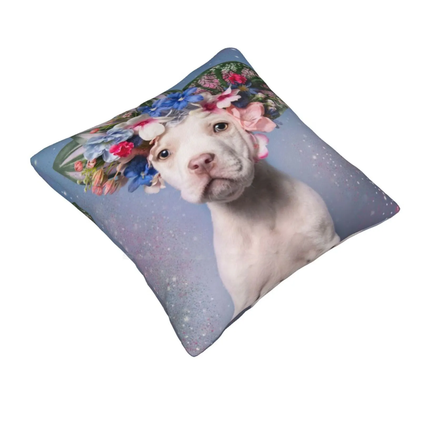 Pit Bull Flower Power , Apollo Pillowslip Pillowcase Pit Bull Flower Power Pitbull Dog Rescue Sophie Gamand Flowers Puppy