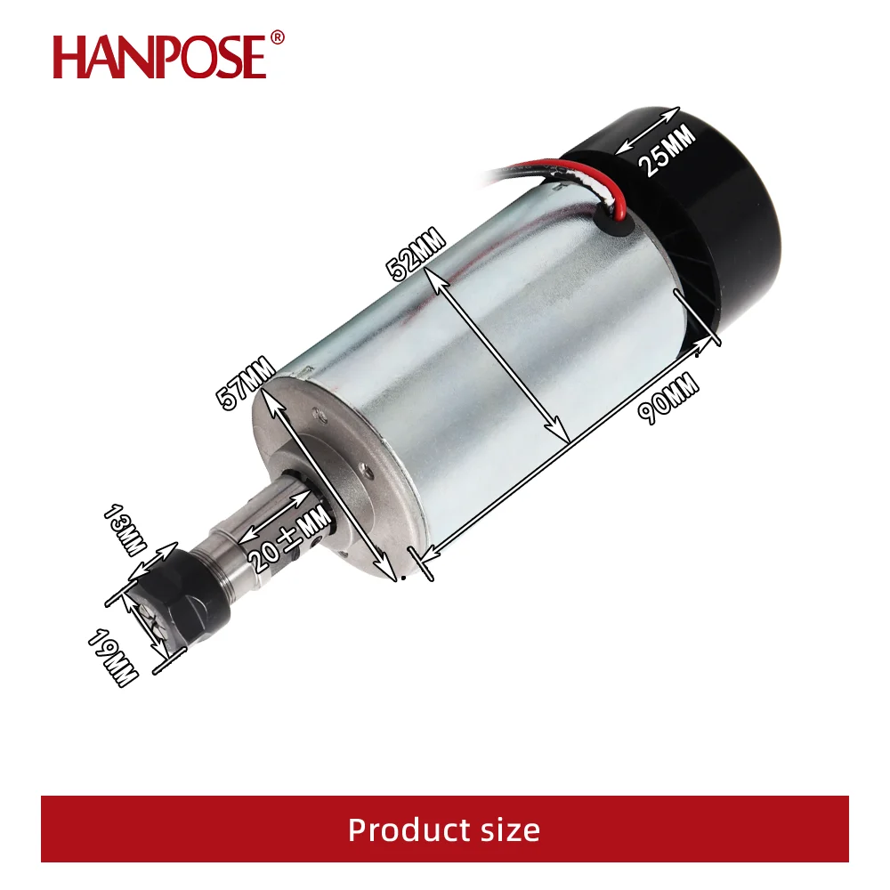 HANPOSE  0.3KW CNC Spindle Motor With 13PCS ER11 Chuck 300W Spindle Motor DIY 12-48 300W DC Motor For PCB Milling Machine