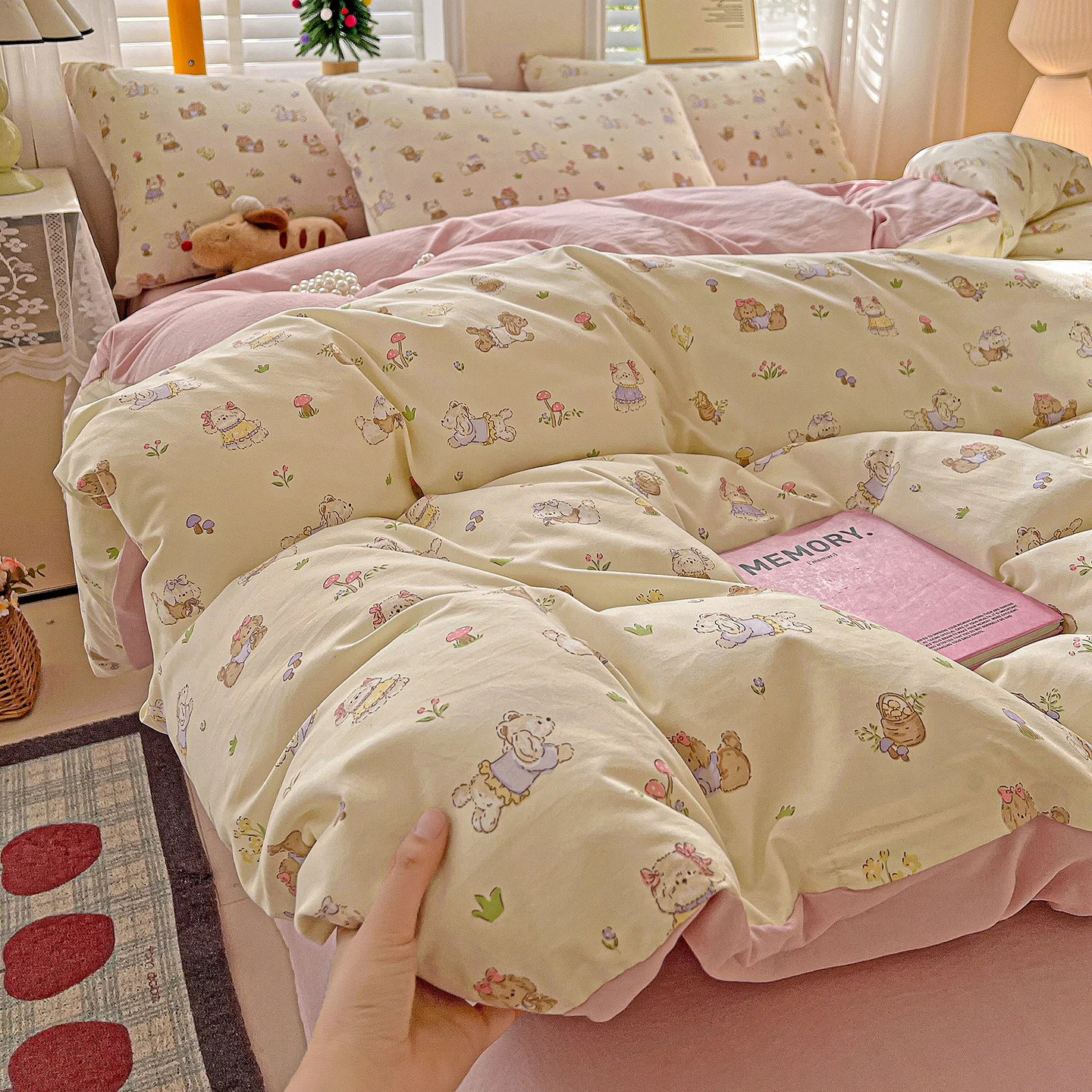 이지케어 반응염색 빈티지 워싱 인조면 이불 커버 세트  - Silk Sheet Set 리뷰 및 가격