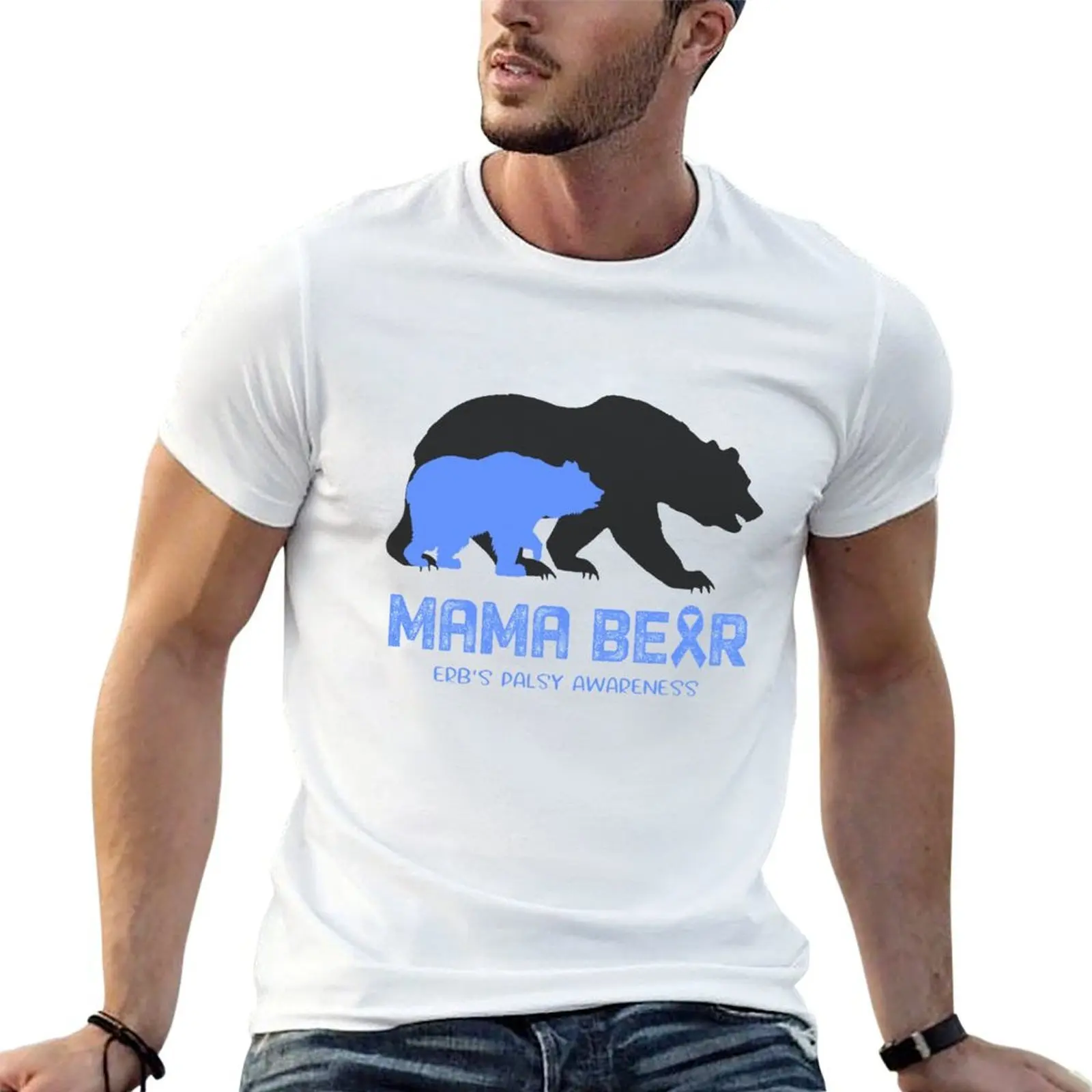 

Erb's Palsy Awareness Mama Bear Support Erb's Palsy T-Shirt cotton t shirts high quality t shirts for man pack white T-Shirt