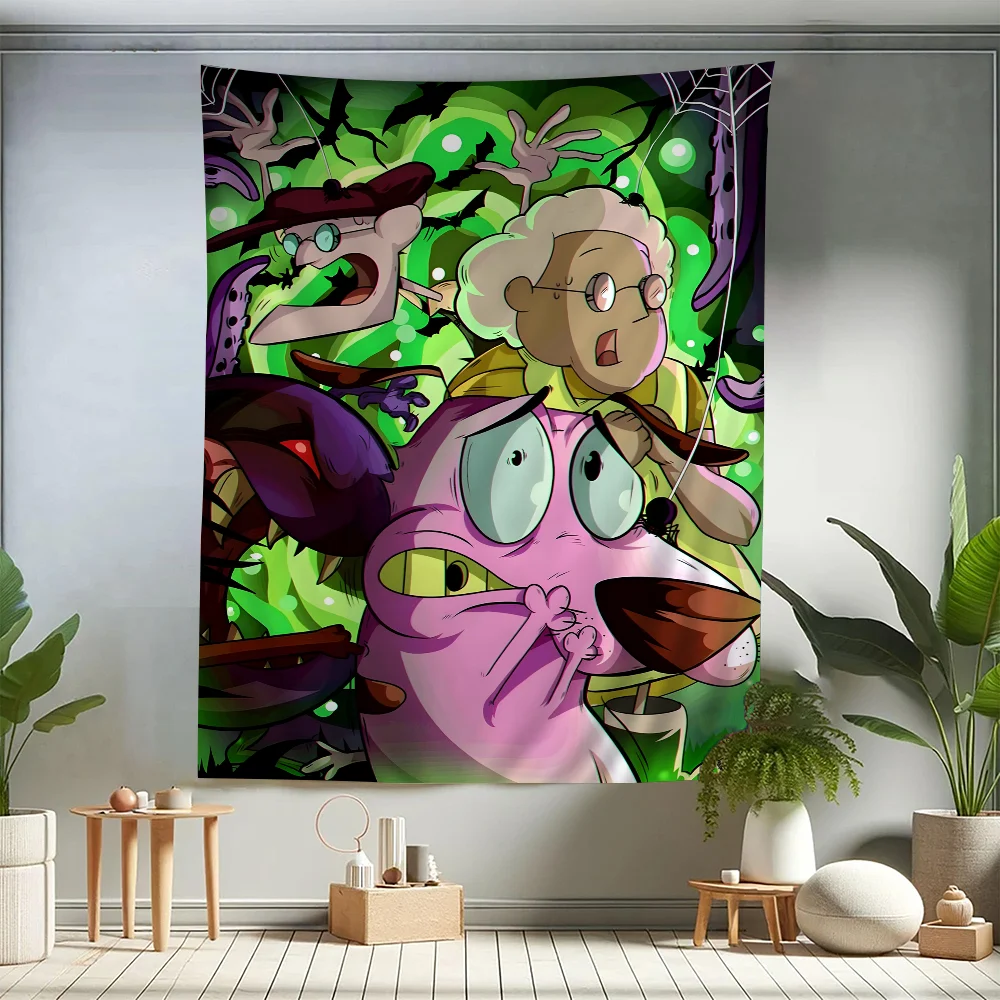 

Cartoon T-COURAGE C-Cowardly Dogs Cartoon Tapestry Art Science Fiction Room Home Decor Art Home Decor