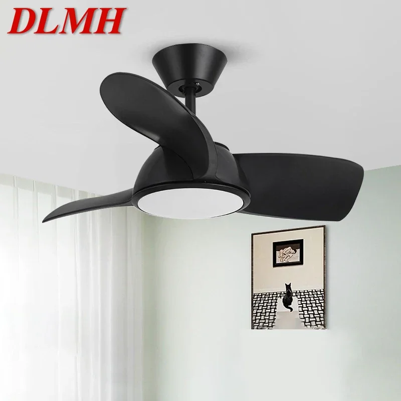 

DLMH Nordic LED Fan Light Modern Minimalism Restaurant Living Room Study Ceiling Fan Light Remote Electric Fan Light