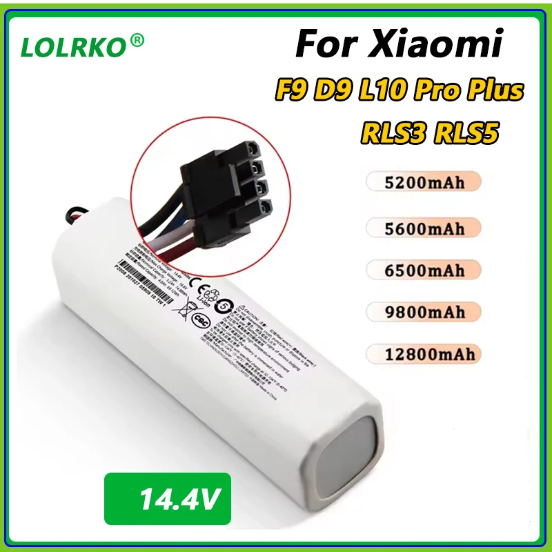 Original 14V 12800mAh P2008-4S2P-MMBK Replacement Battery For Dreame F9 D9 L10 Pro Plus RLS3 RLS5 RLS5L RLS5D Accessories Parts