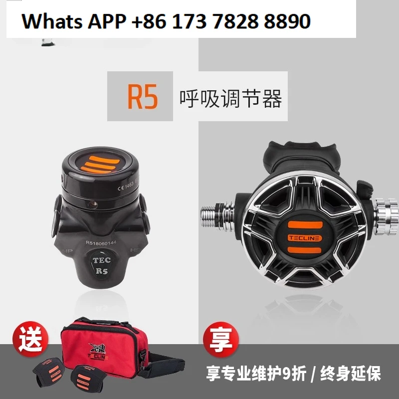 Technical Diving Respiratory Regulator R5 Primary Head TEC2 Secondary Head Single Bottle Long Short Throat