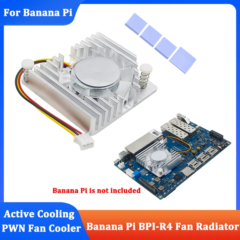 Охлаждающий вентилятор типа "банан Pi", радиатор из алюминиевого сплава с радиатором, Активный Пассивный охладитель для детской платы