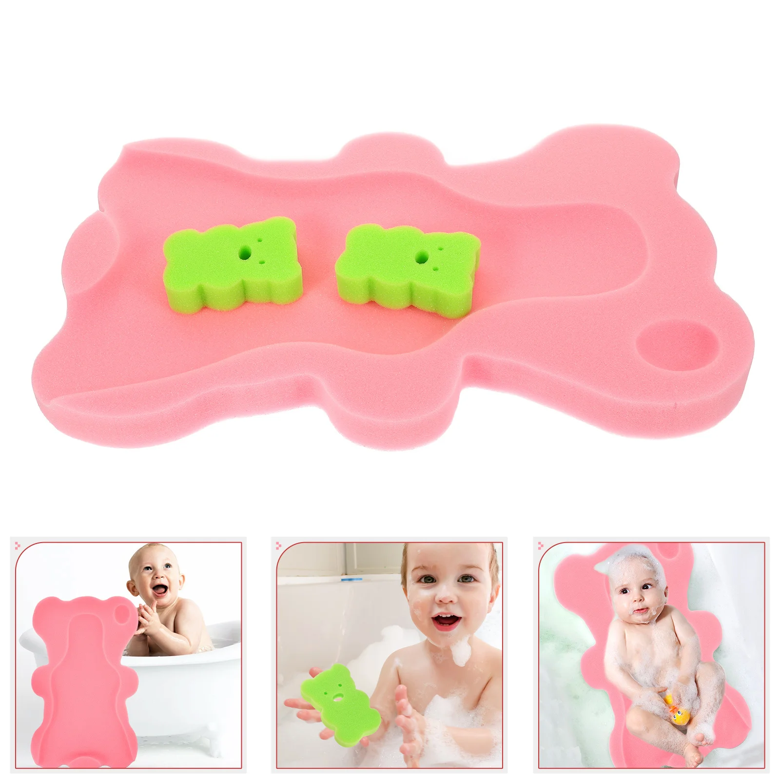 

Губчатый коврик для ванной для новорожденных, нескользящий полиуретановый материал, плавающая поддержка, мультяшная форма, противоскользящие предметы для купания для младенцев