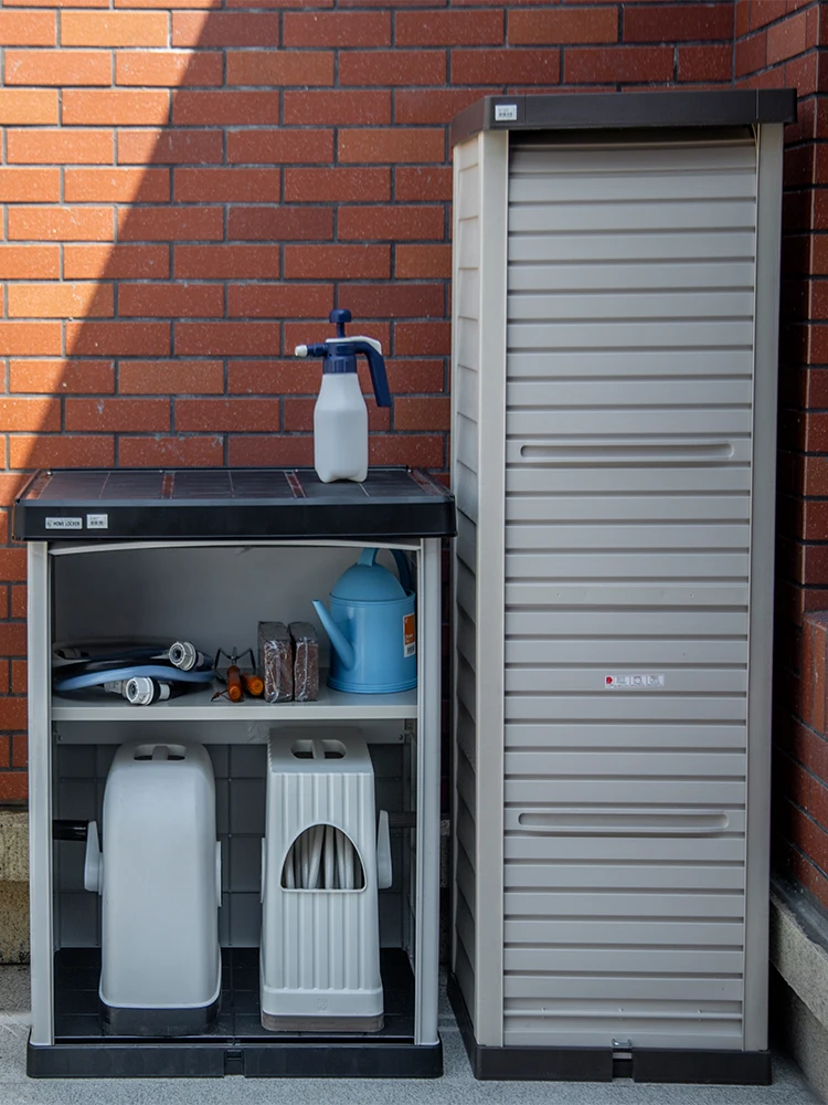 Outdoor Balcony Storage Cabinet Garage Cabinet Outdoor Waterproof Locker Plastic Glove Compartment