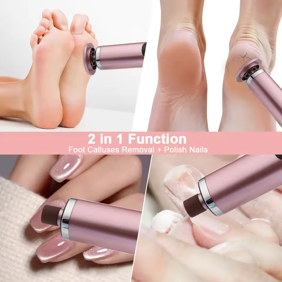 Wireless Electric Foot Callus Remover Machine Rechargeable Pedicure Tool for Dead Skin And Cuticle Removal with Replacement Sand