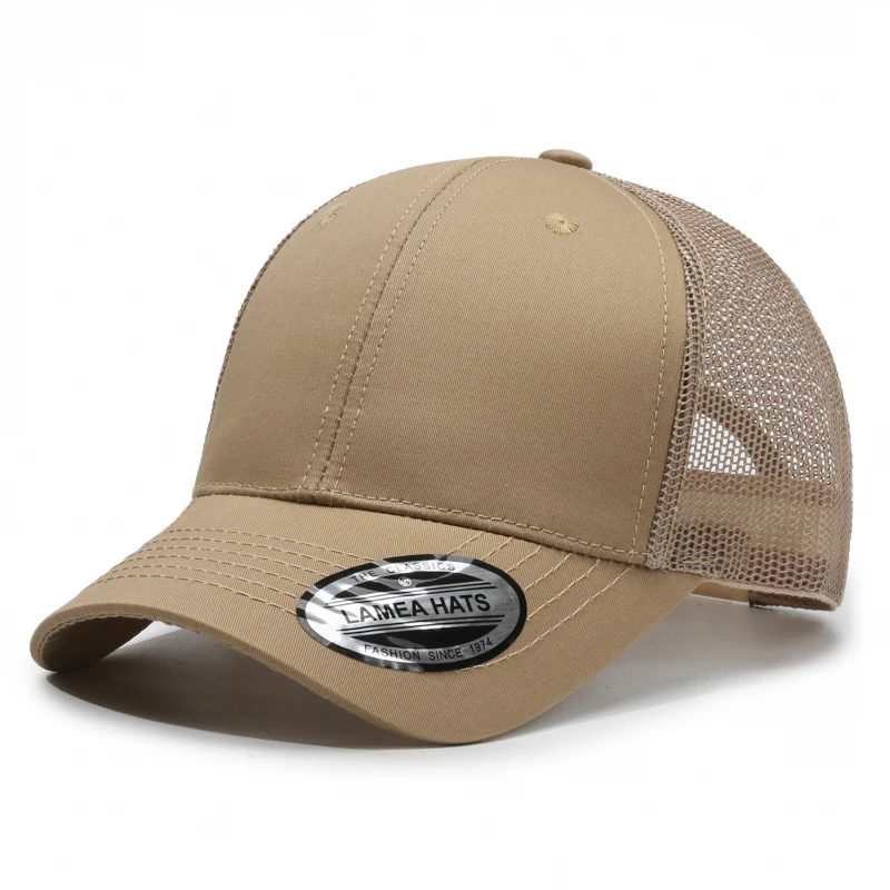 Afbeelding 5: Aangepaste logo effen kleur baseball cap mannen en vrouwen Richarson 112 mesh ingerichte mode trucker hoed hip hop gebogen rand snapback
