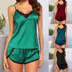 Pregnant Women's Clothing Set Two Sets Of Four Seasons Models Lace Splicing Suspenders Shorts Sexy Pajamas Comfortable Homewear