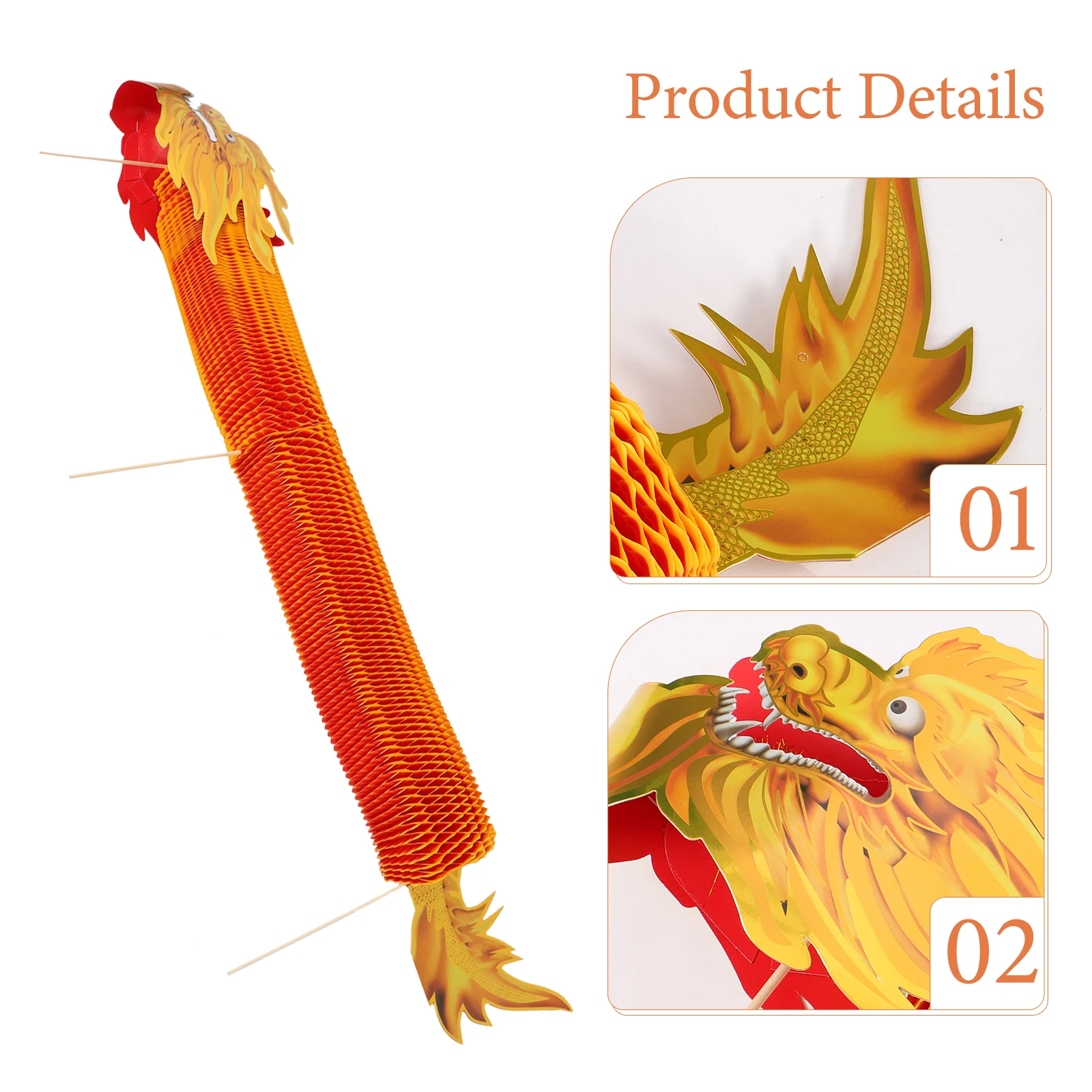 

3D Chinese New Year Paper Dragon Decoration Handheld Photo Prop For Party Game Decorations Festival Spring Eve Supplies