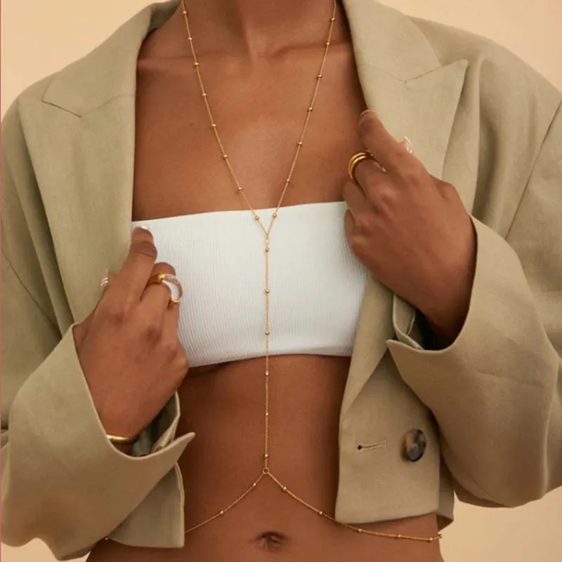 Women's Bohemian Simple Bead Waist Chain, Beach Accessory